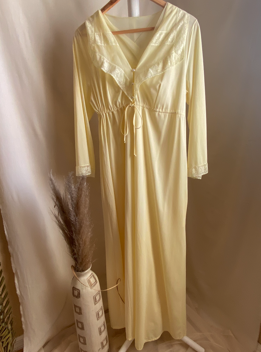 Yellow Peignoir Robe Set